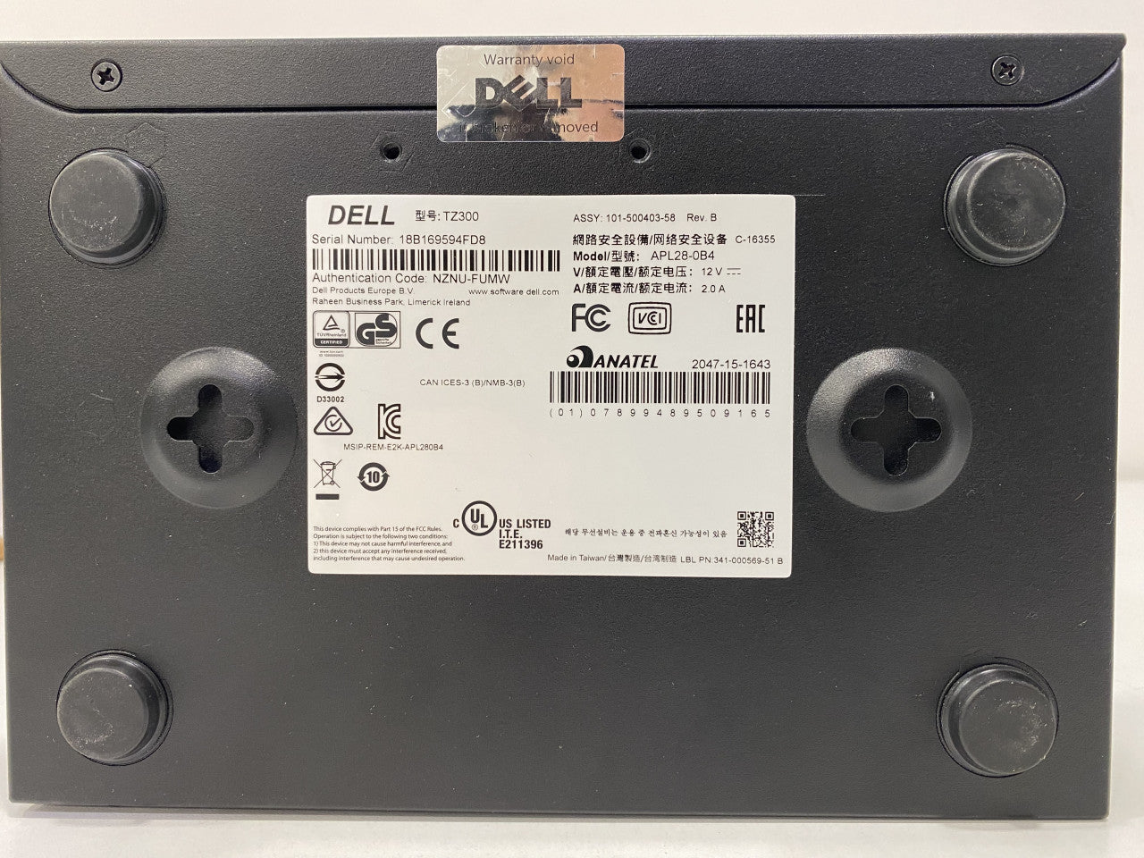 NOVO Dell SonicWALL TZ300 Network Security