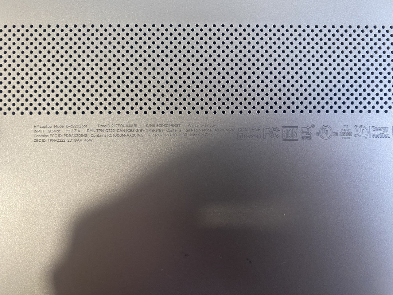 HP 15 -dy2023ca Intel Core I3 1115G4 3.00GHz 16GB DDR4