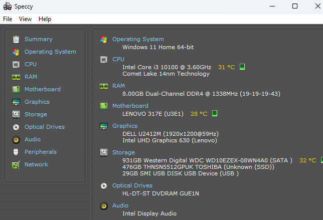 Lenovo IdeaCentre 3 SFF i3-10100 8/ 512GB SSD / 1TB HDD