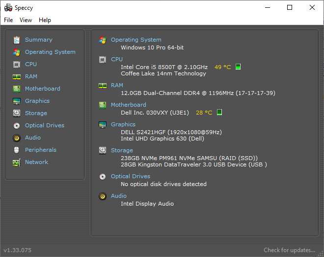 Dell OptiPlex 5060 USFF i5-8400T 2.10GHz 12/256