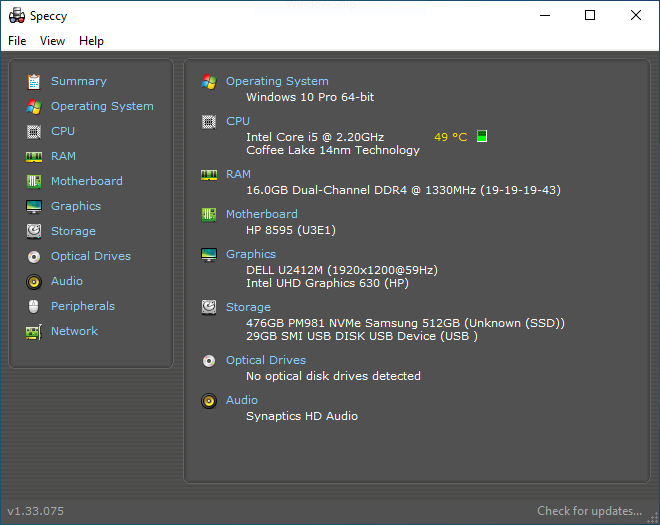 HP EliteDesk 800 G5 USFF i5-9500T 16/512GB