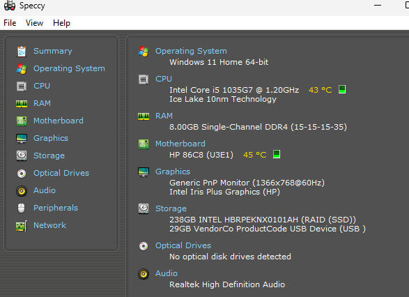 HP Laptop 14 Intel Core i5-1035G7 8/256GB