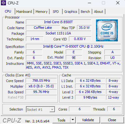 Dell Vostro 3670 i5-8500T 16/500GB