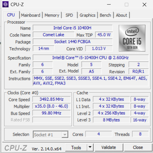 Dell Precision 3551 i5-10400H 16/256GB